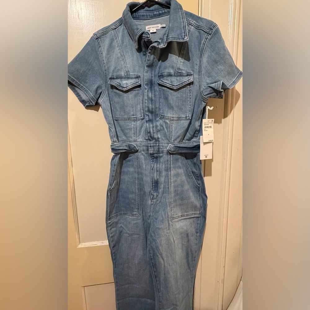 Women's Blue Denim Jumpsuit - Picture 7 of 8